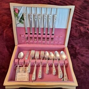 Vtg 51‎ Pc Wallace Harmony House Filigree Silver Plate AA+ W/Case